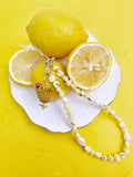 Yellow Shell With Beaded Chicken Charm Phone Strap PC066