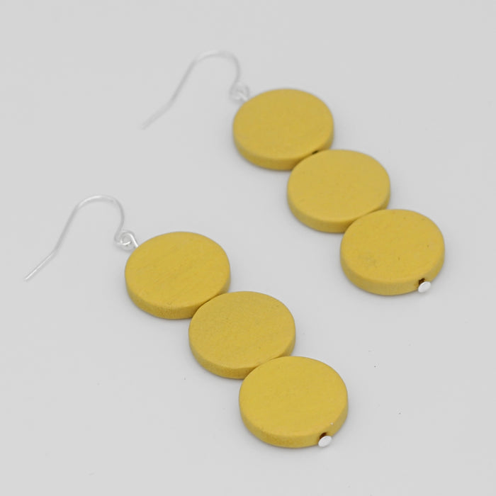 Yellow Triple Bead Kira Earring - Sylca Designs - Chunky Jewelry