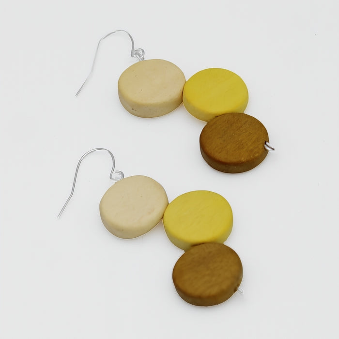 Yellow Triple Stacked Earring - Sylca Designs - Chunky Jewelry