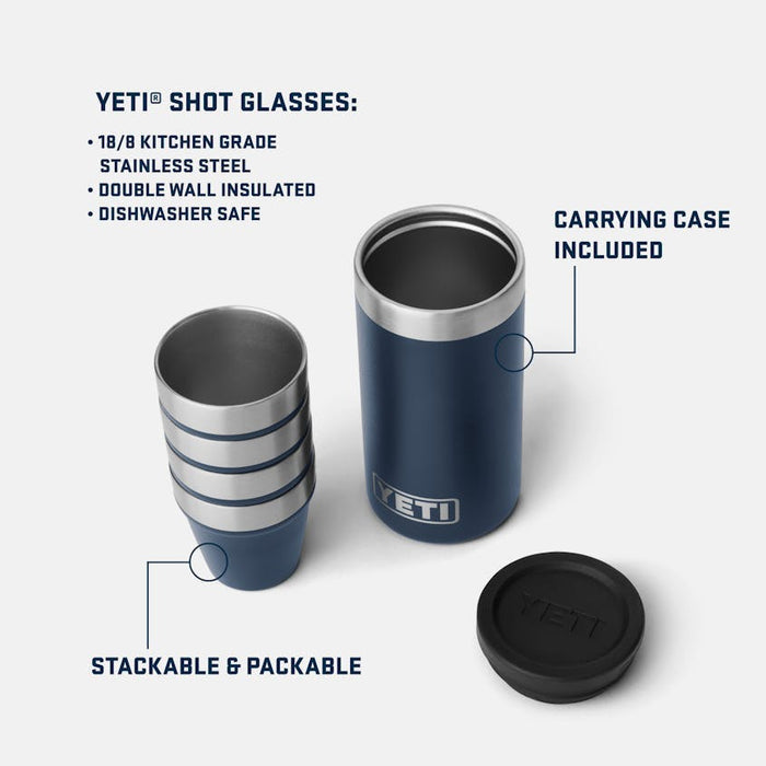 Yeti Shot Glasses & Case - Olive/King Crab Orange
