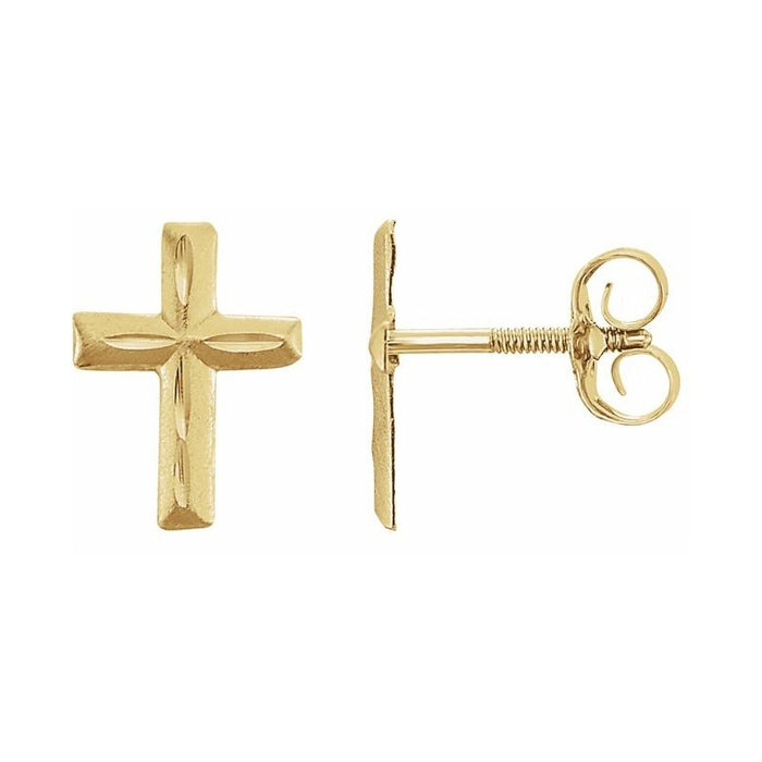 Youth Diamond-Cut Cross Earrings