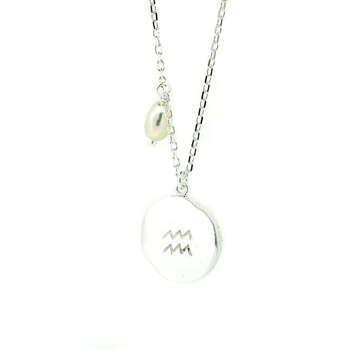 zodiac aquarius necklace silver