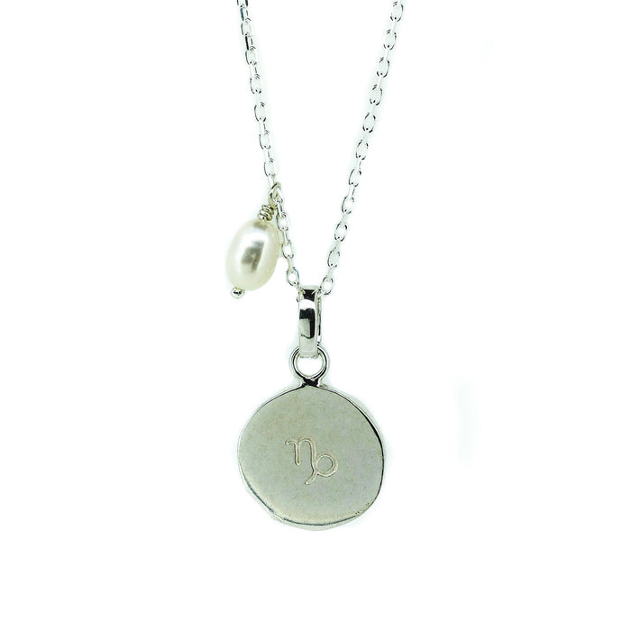 silver capricorn zodiac necklace