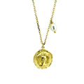 gemini zodiac necklace in gold With dainty freshwater pearl
