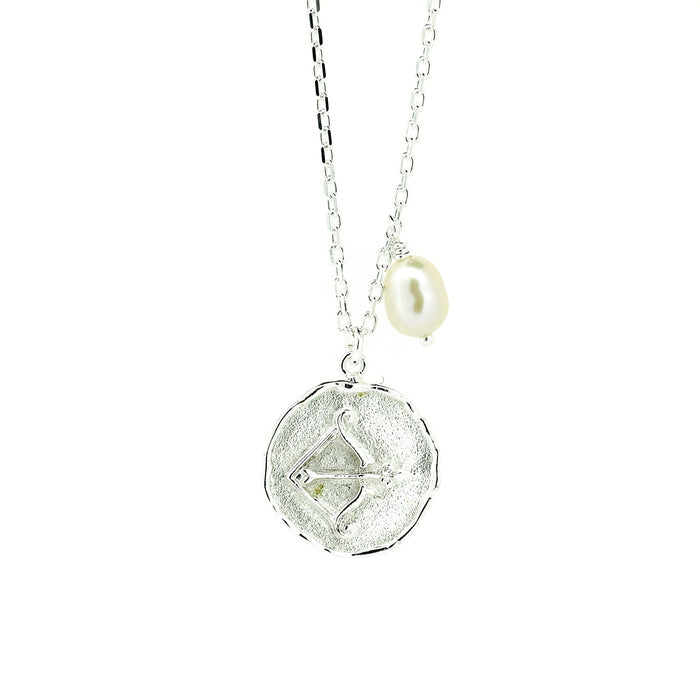 zodiac sagitarrius necklace silver