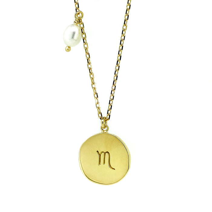 Zodiac Necklace Scorpio Gold | Dainty Gold Vermeil Zodiac Necklace
