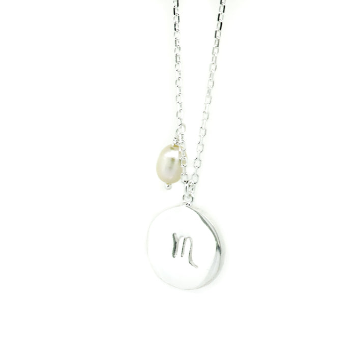 Zodiac silver pendant necklace